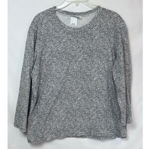 Hot Cotton Women XL Black/White Cheetah Print Lightweight Minimalist Travel Top